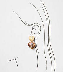 Tortoiseshell Print Puffy Heart Earrings carousel Product Image 2