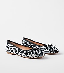 Snow Leopard Print Velvet Ballet Flats carousel Product Image 1