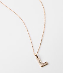 Pave Initial Necklace carousel Product Image 2