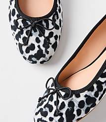 Snow Leopard Print Velvet Ballet Flats carousel Product Image 2
