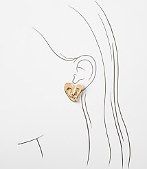 Molded Metal Heart Stud Earrings carousel Product Image 2