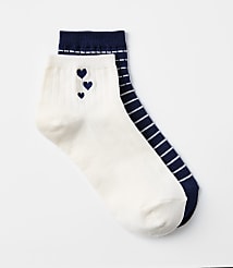 Heart & Stripe Ankle Sock Set carousel Product Image 1