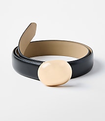 Round Bean Buckle Leather Belt carousel Product Image 1