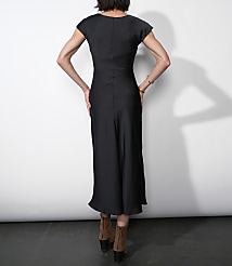 Greylin Inez Neck Drawstring Satin Midi Dress carousel Product Image 2