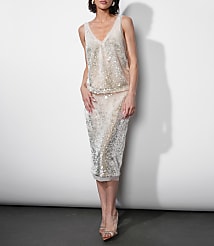 Greylin Gianna Velvet Sequin Midi Skirt carousel Product Image 2