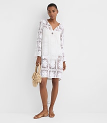 LOFT Beach Floral Tile Crochet Swimsuit Coverup carousel Product Image 2