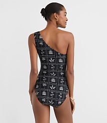 LOFT Beach Palm Ring One Shoulder One Piece Swimsuit carousel Product Image 4