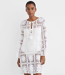LOFT Beach Floral Tile Crochet Swimsuit Coverup carousel Product Image 3