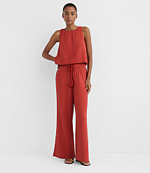 LOFT Beach Triple Cloth Wide Leg Pants carousel Product Image 1