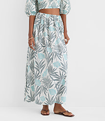 LOFT Beach Palm Poplin Maxi Pocket Skirt carousel Product Image 3