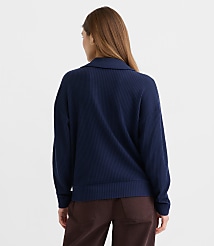 Waffle Collared V-Neck Top carousel Product Image 3