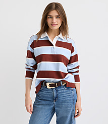 Rugby Stripe Polo Top carousel Product Image 3