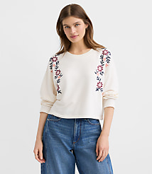 Floral Embroidered Sweatshirt carousel Product Image 1