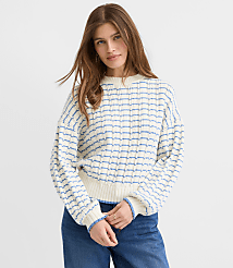 Stripe Ribbed Blouson Sweater carousel Product Image 1