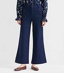 Curvy Palmer Wide Leg Crop Pants in Twill carousel Product Image 1
