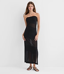 LOFT Beach Mesh Mixed Media Strapless Maxi Dress carousel Product Image 2