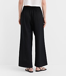 LOFT Beach Linen Cotton Wide Leg Pants carousel Product Image 3
