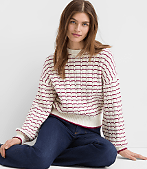 Stripe Ribbed Blouson Sweater carousel Product Image 2