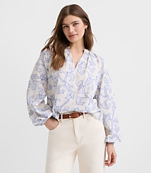 Paisley Jacquard Split Neck Blouse carousel Product Image 2