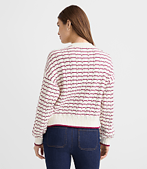 Stripe Ribbed Blouson Sweater carousel Product Image 3