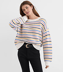 Textured Stripe Relaxed Sweater carousel Product Image 3