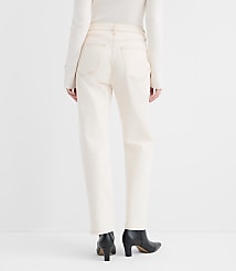 Rivete Curvy High Rise Straight Jeans in Ivory carousel Product Image 2