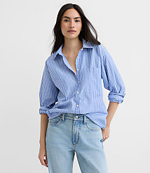 Striped Poplin Everyday Oversized Pocket Shirt carousel Product Image 1