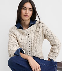 Scalloped Pointelle Boatneck Sweater carousel Product Image 1