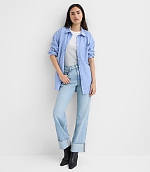 Striped Poplin Everyday Oversized Pocket Shirt carousel Product Image 2