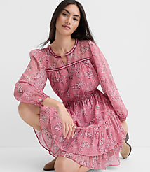Paisley Ruffle Mini Dress carousel Product Image 2