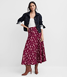 Floral Gored Midi Skirt carousel Product Image 1