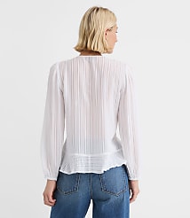 Floral Lace Trim Ruffle Blouse carousel Product Image 2