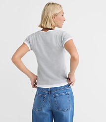 Heathered Layered Perfect Ribbed Tee carousel Product Image 3