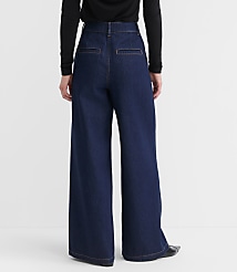 High Rise Trouser Jeans in Dark Rinse carousel Product Image 3