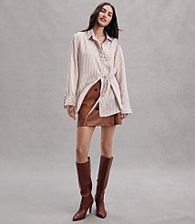 Faux Leather Trench Mini Skirt carousel Product Image 4