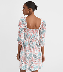 LOFT Beach Palm Linen Cotton Cutout Mini Dress carousel Product Image 2