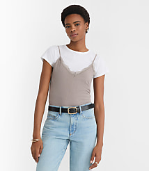 Lace Perfect Ribbed Cami Tee carousel Product Image 2