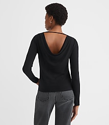 Crepe Jersey Draped Back Top carousel Product Image 3