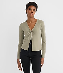 Crepe Jersey Tie Front Top carousel Product Image 1