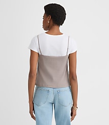 Lace Perfect Ribbed Cami Tee carousel Product Image 3