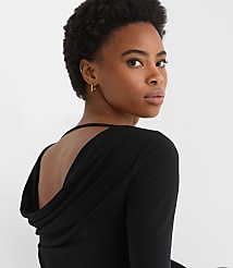 Crepe Jersey Draped Back Top carousel Product Image 1