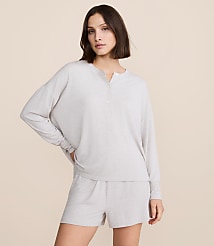 Lou & Grey Heathered Softened Modal Henley Pajama Top carousel Product Image 1