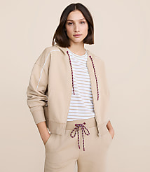 Lou & Grey Piped Elite Fleece Zip Hoodie