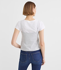 Heathered Lace Perfect Ribbed Cami Tee carousel Product Image 2