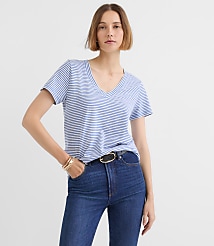 Striped Everyday V-Neck Tee carousel Product Image 1