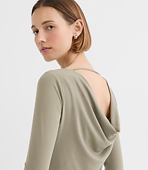 Crepe Jersey Draped Back Top carousel Product Image 2