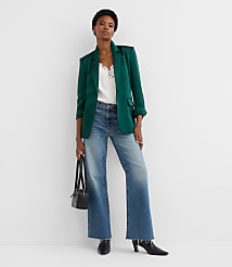 Tall Satin Belted Modern Blazer carousel Product Image 2