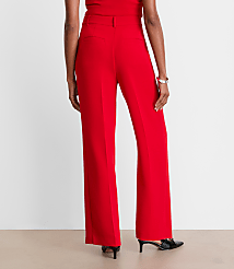 Petite LOFT Versa Crepe Drape Pleated Relaxed Straight Pants carousel Product Image 3