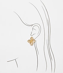 Floral Pave Oversized Stud Earrings carousel Product Image 2