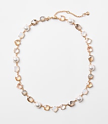 Pearlized Crystal Statement Necklace carousel Product Image 1